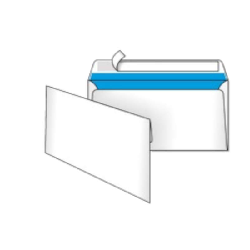 Конверт поштовий DL (110x220 мм), СКЛ, білий офсет 75 г/м², 1 шт.